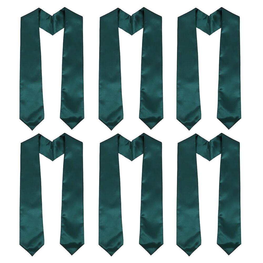 5436 6 Pieces Plain Graduation Honor Stole Bulk Unisex Academic Sashes